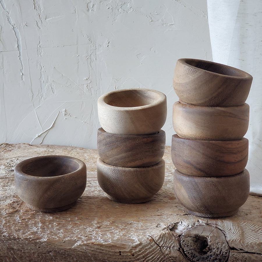 Tiny wooden trinket bowls