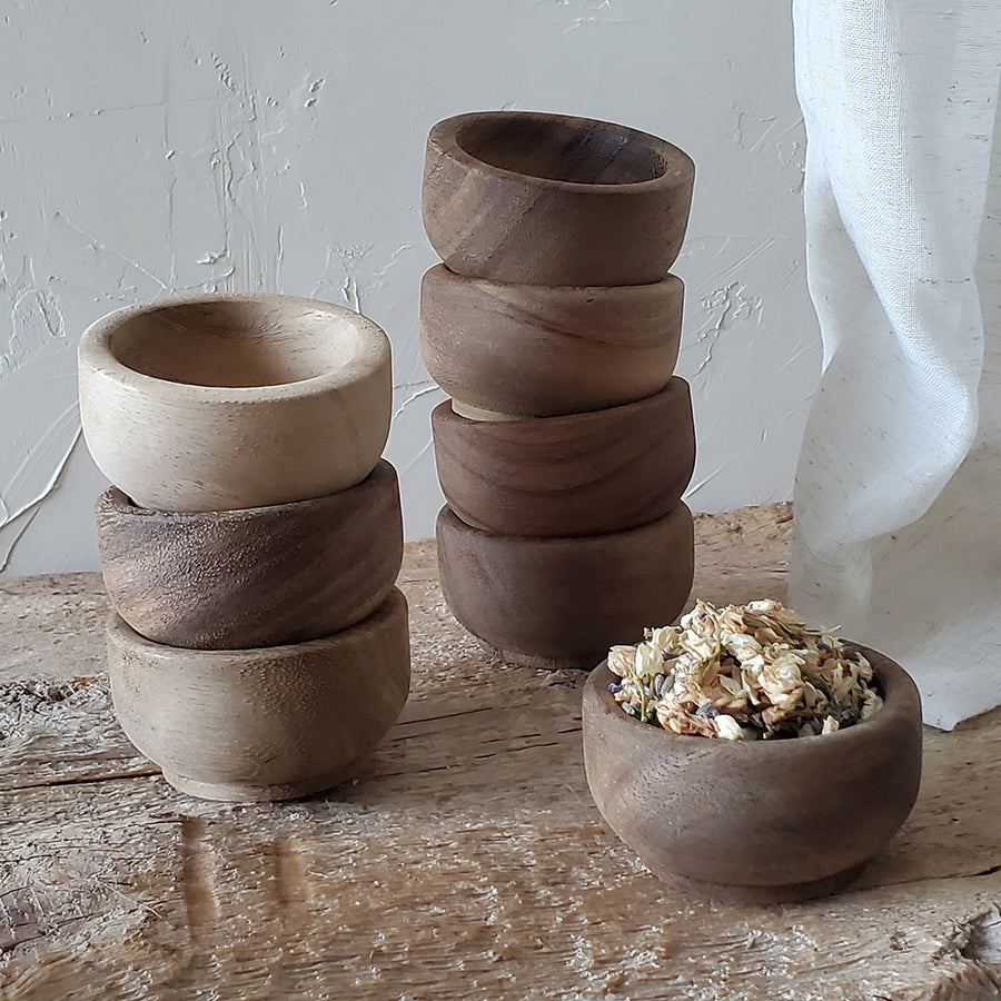 Tiny wooden trinket bowls