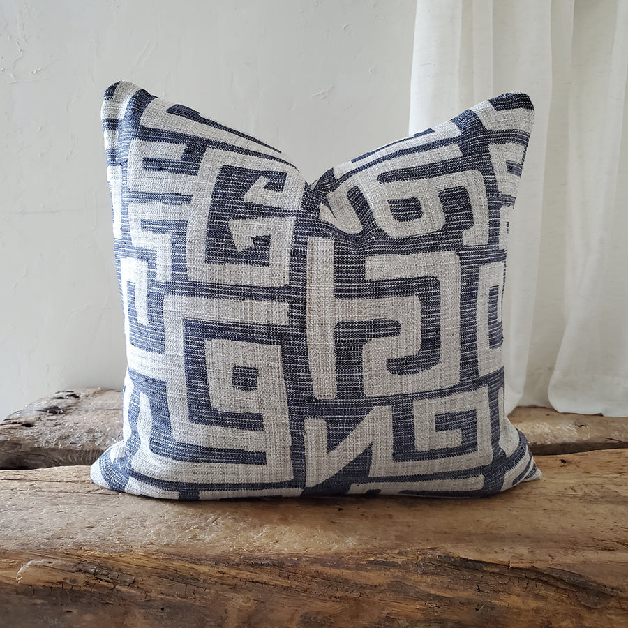 Blue Tribal Pillow