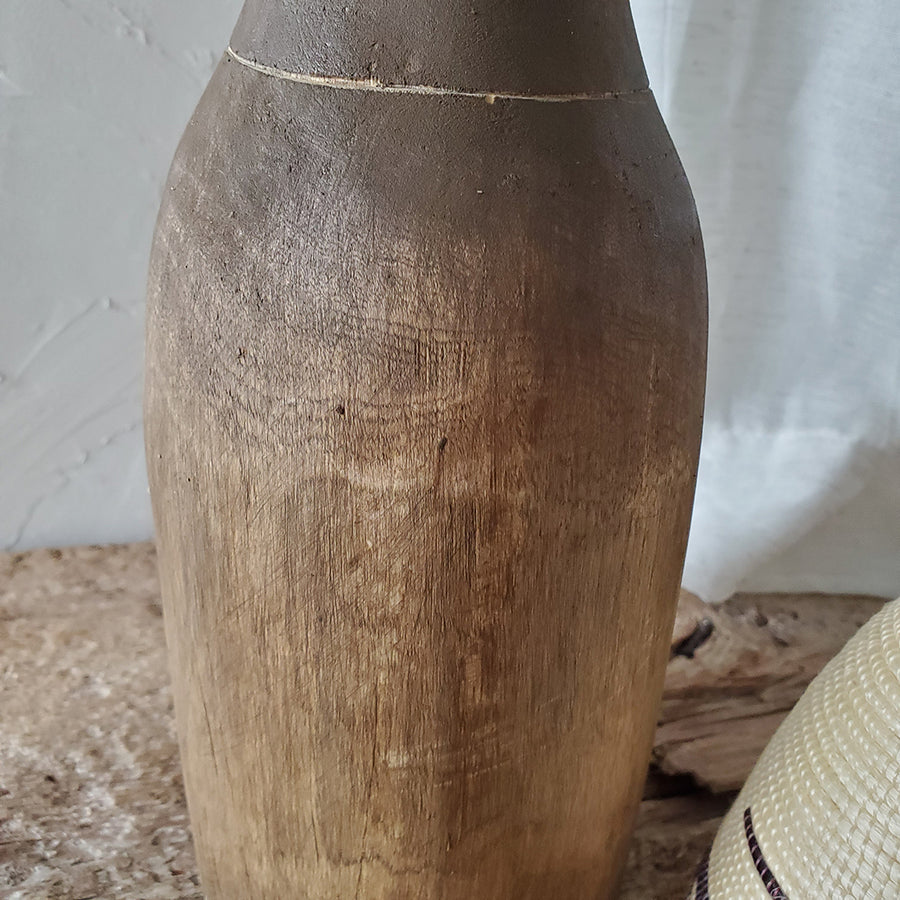 Hand Carved African Jar with Topper