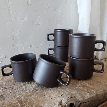 Set of 6 brown cups