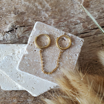 small hoop earrings with chain