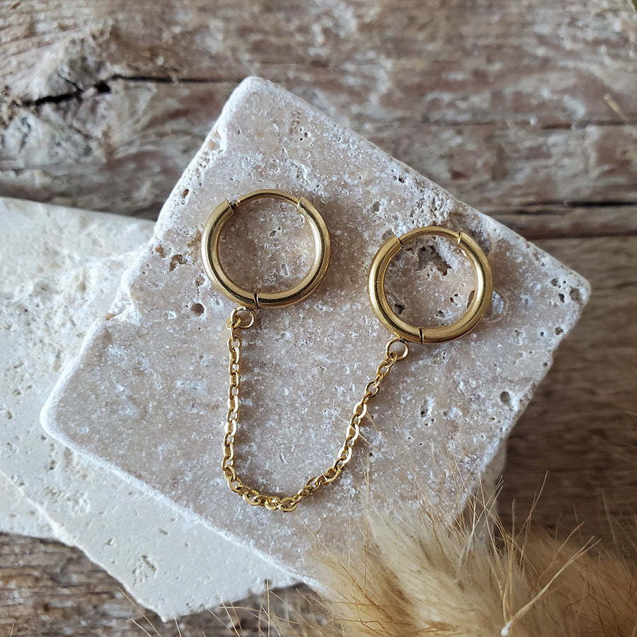 small hoop earrings with chain
