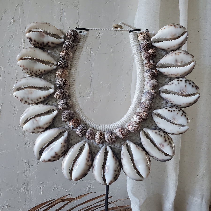 Large Shell Necklace on Stand - Handmade from Bali No 1