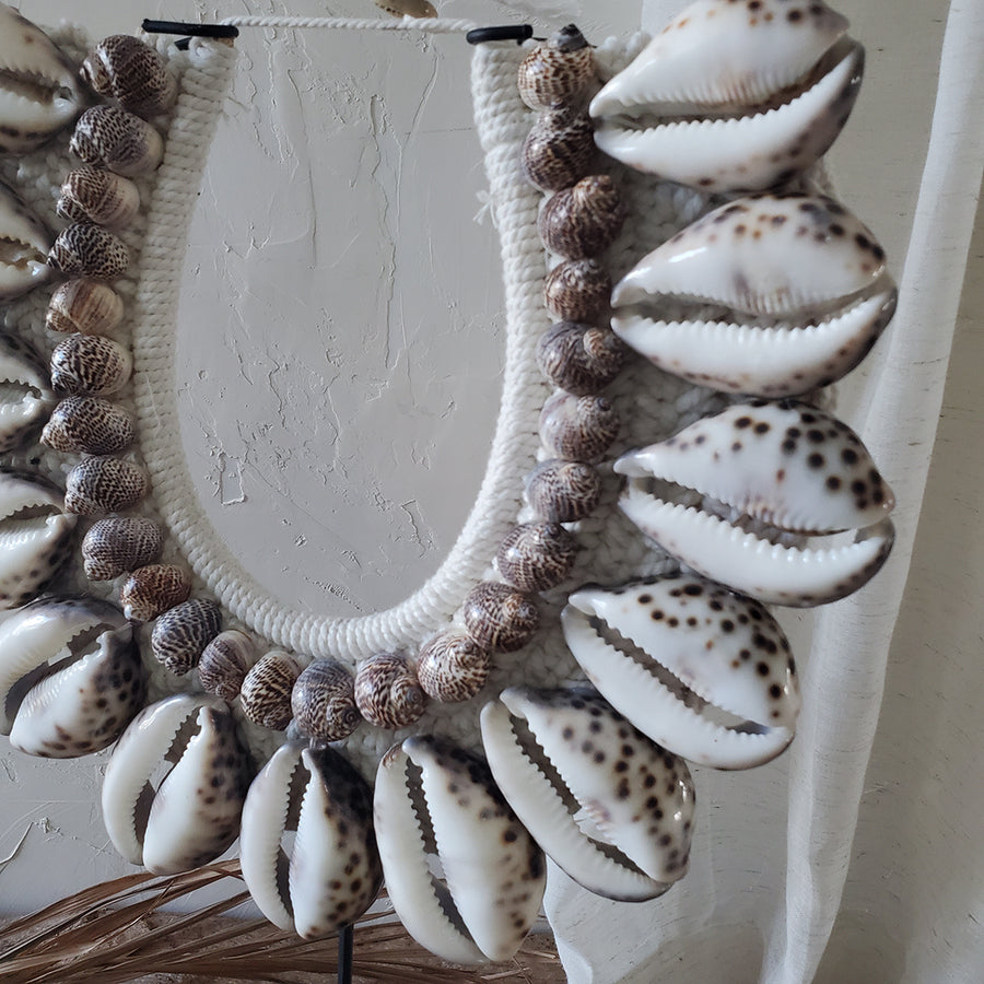Large Shell Necklace on Stand - Handmade from Bali No 1
