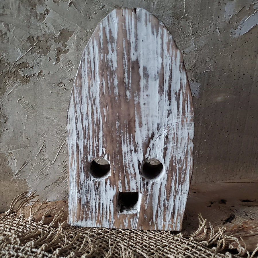 Wood Mask from Bali - Hand-Carved White