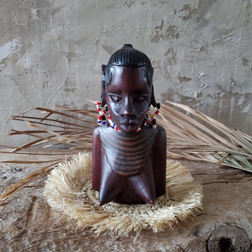 African Woman Statue with beading