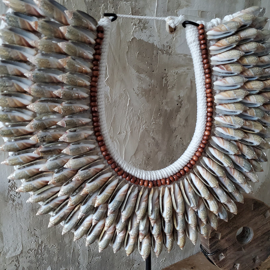 Large Shell Necklace on Stand - Handmade from Bali No 3