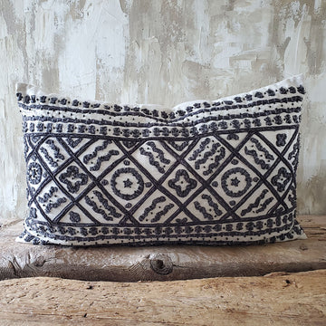 Beaded & Embroidered Decorative pillow (with stuffing)