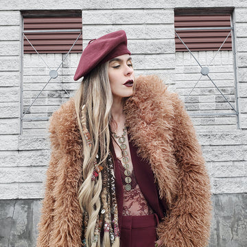 Camel Lamb Faux Fur Coat