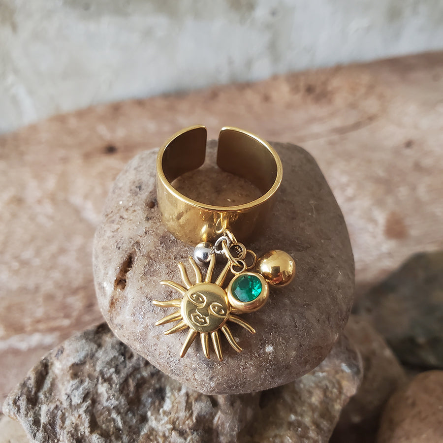 Sun Charm Ring