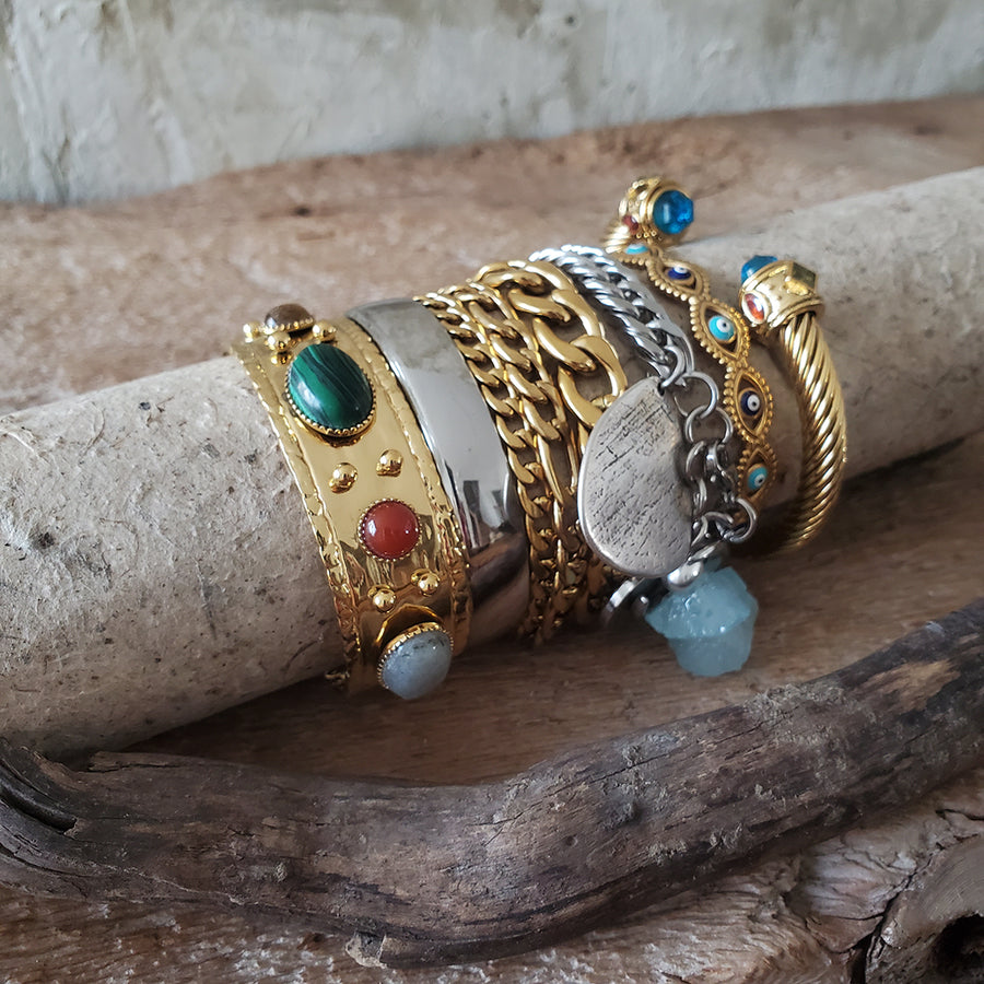 Semi-Precious Stone Cuff