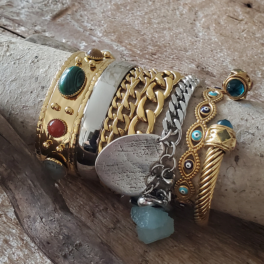 Semi-Precious Stone Cuff