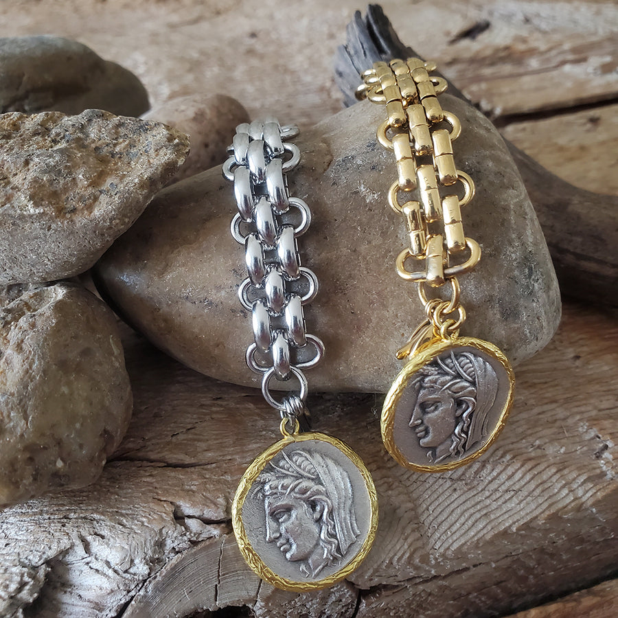 Mixed Metal Coin Bracelet