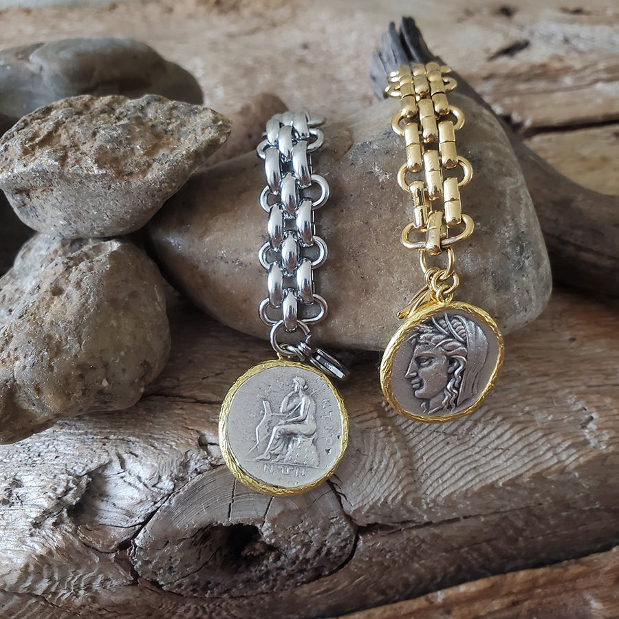 Mixed Metal Coin Bracelet