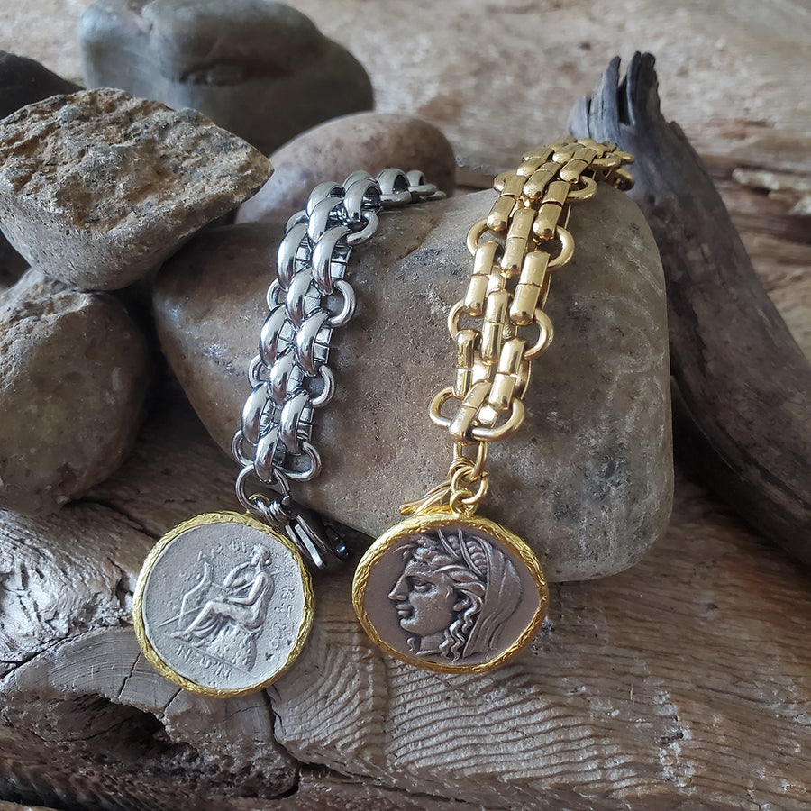 Mixed Metal Coin Bracelet