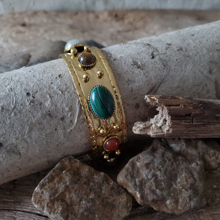 Semi-Precious Stone Cuff