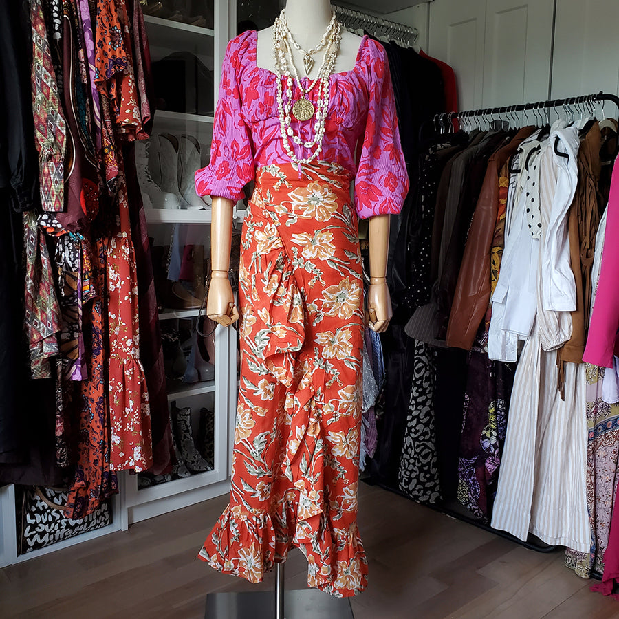 Ruffle Skirt - Orange