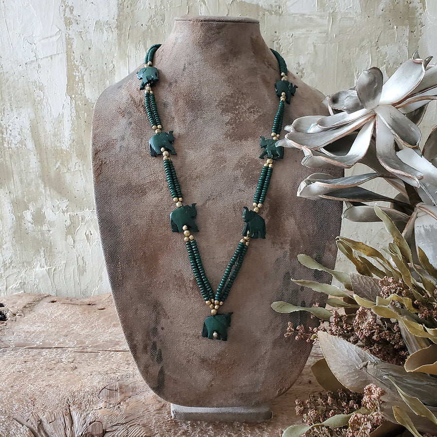 Beaded elephant necklace