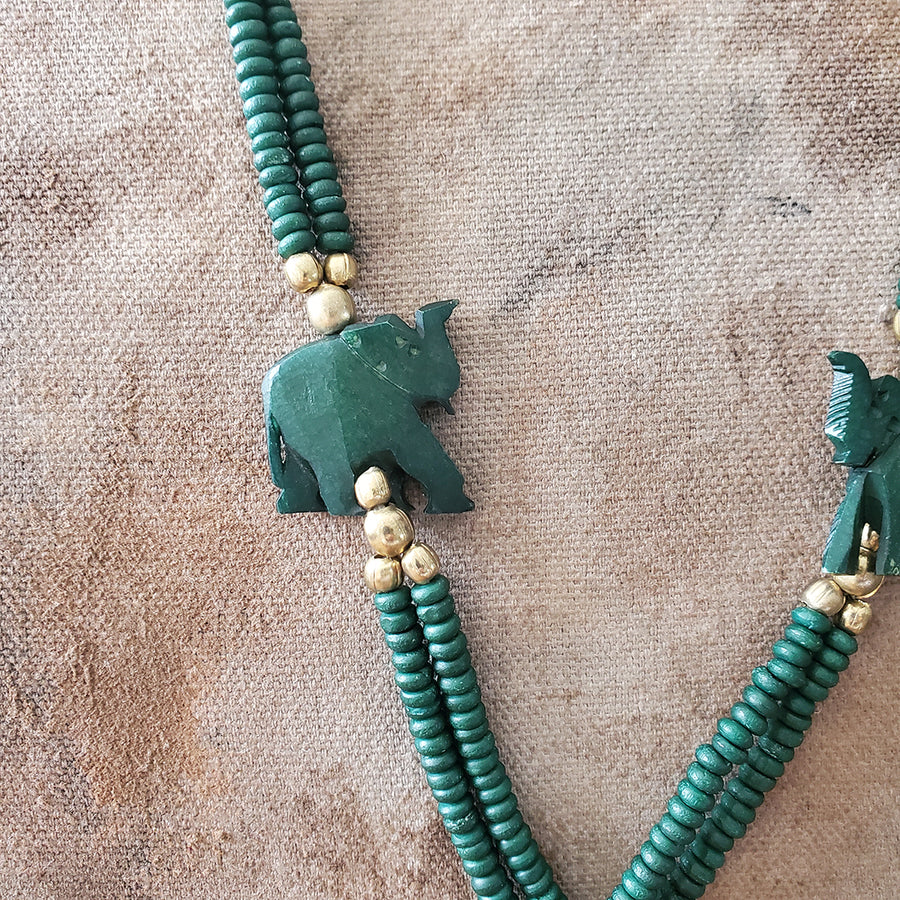 Beaded elephant necklace