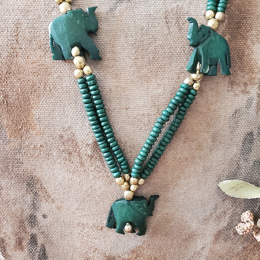 Beaded elephant necklace