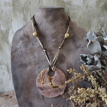 Pottery Medallion Necklace