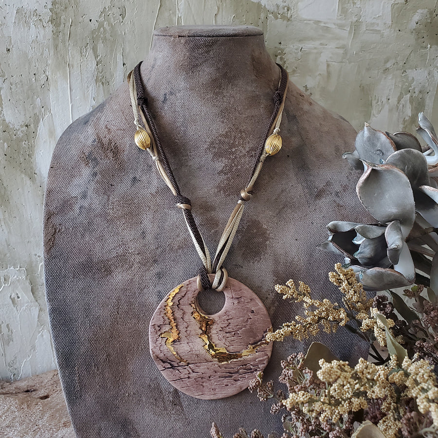 Pottery Medallion Necklace