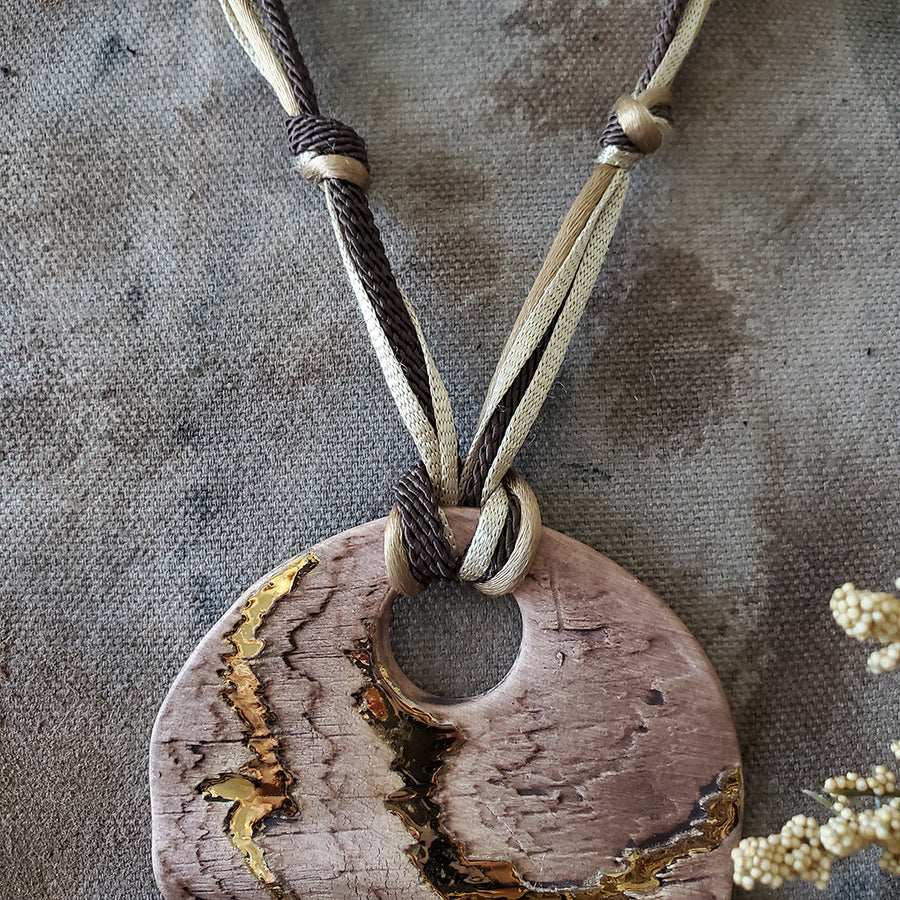 Pottery Medallion Necklace