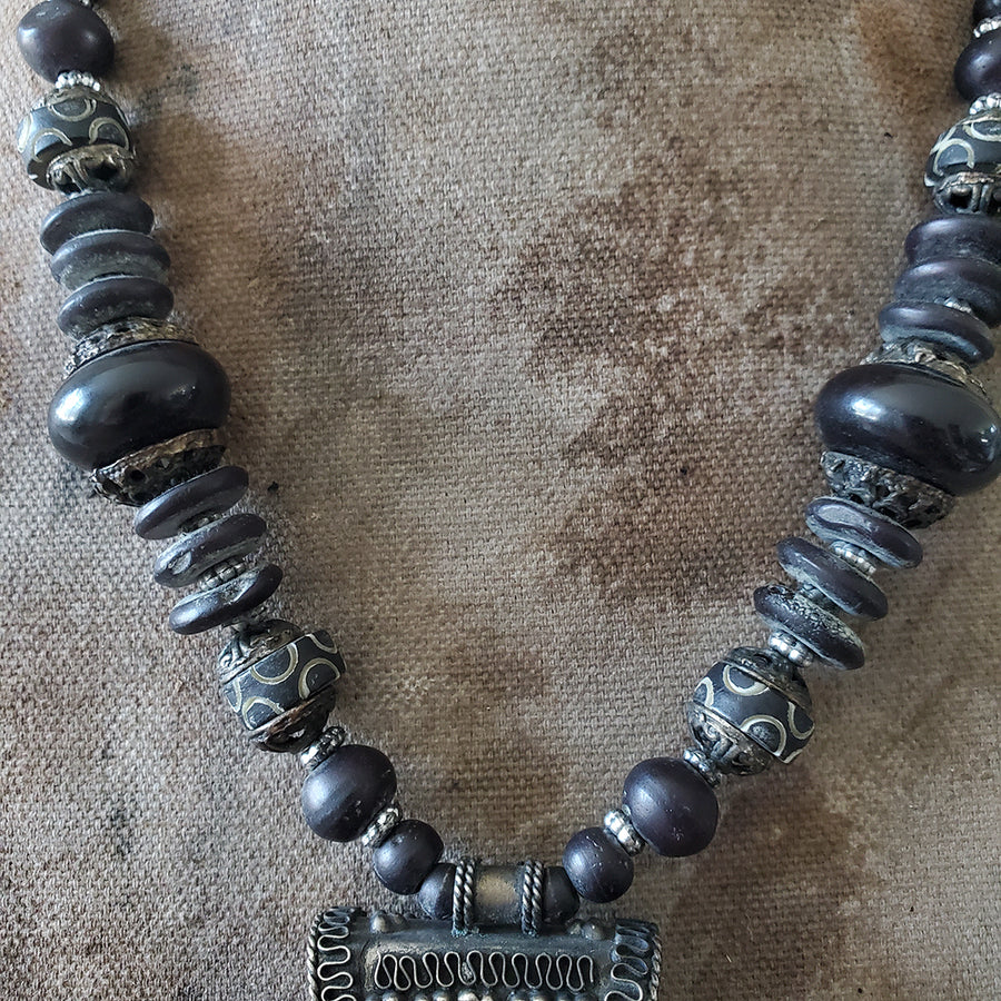 Black Beaded Necklace