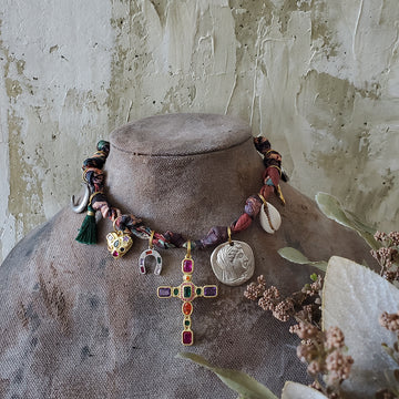 Charm Scarf Necklace No 1