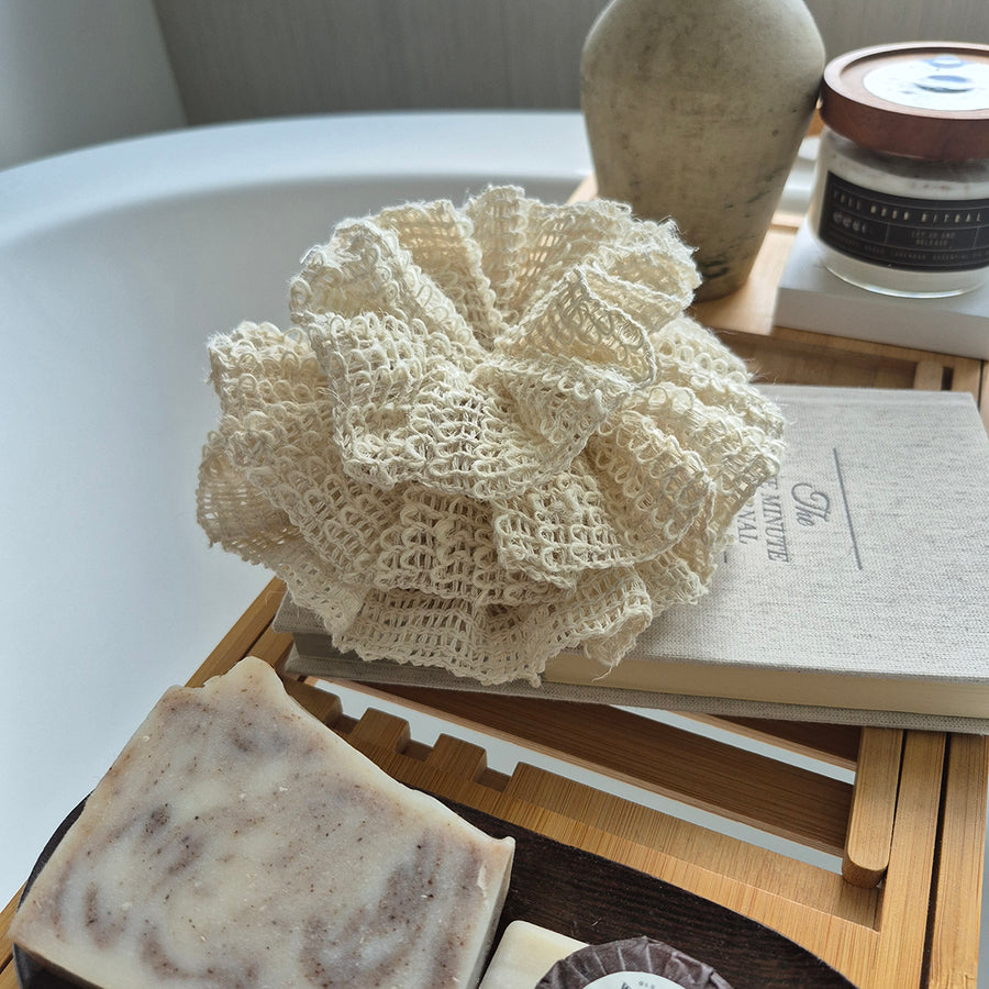 Natural Ramie Fiber Bath Loofah Sponge Pouf