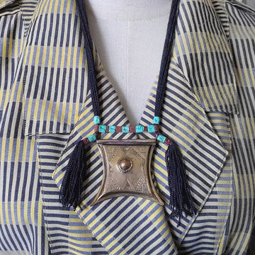 African Brass Tassel Necklace