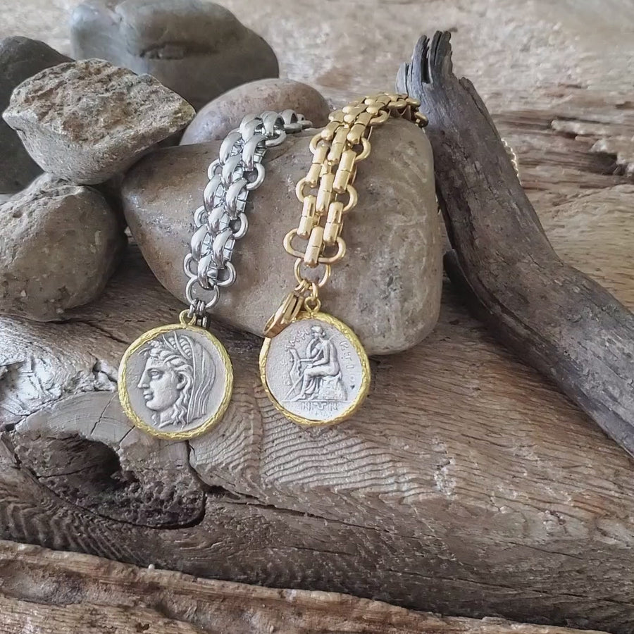 Mixed Metal Coin Bracelet