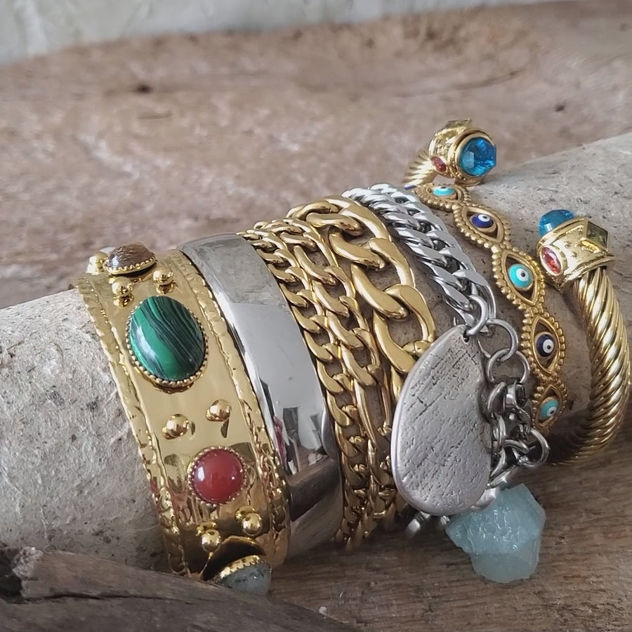 Semi-Precious Stone Cuff