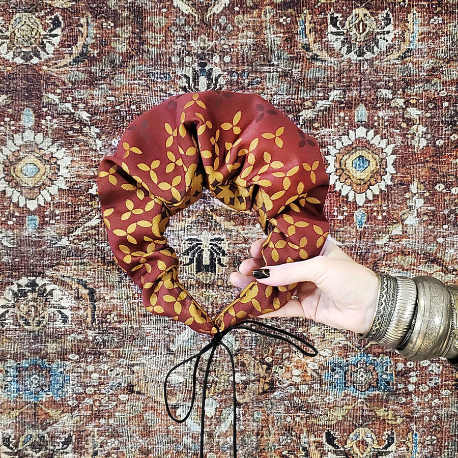 Aella | Oversized Ruffled Burgundy Headband