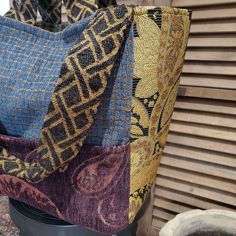 Mysa | Multi Fabric Tote Handbag