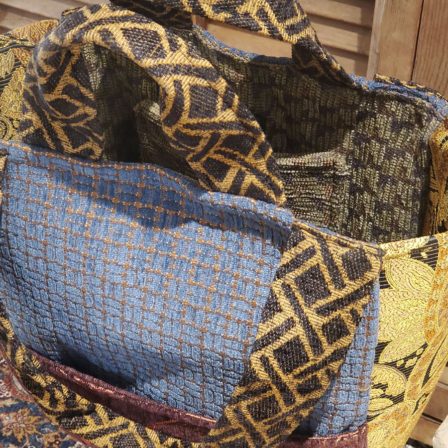 Mysa | Multi Fabric Tote Handbag