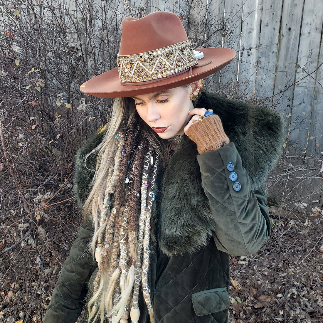 Azora | Hand Beaded Hat Band / Belt - Ivory & Gold – koa kaya