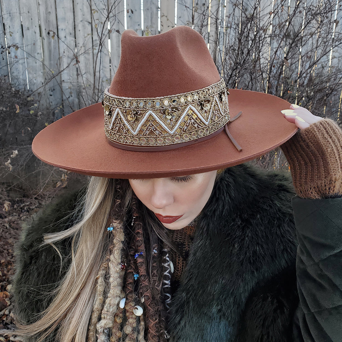 Azora | Hand Beaded Hat Band / Belt - Ivory & Gold – koa kaya