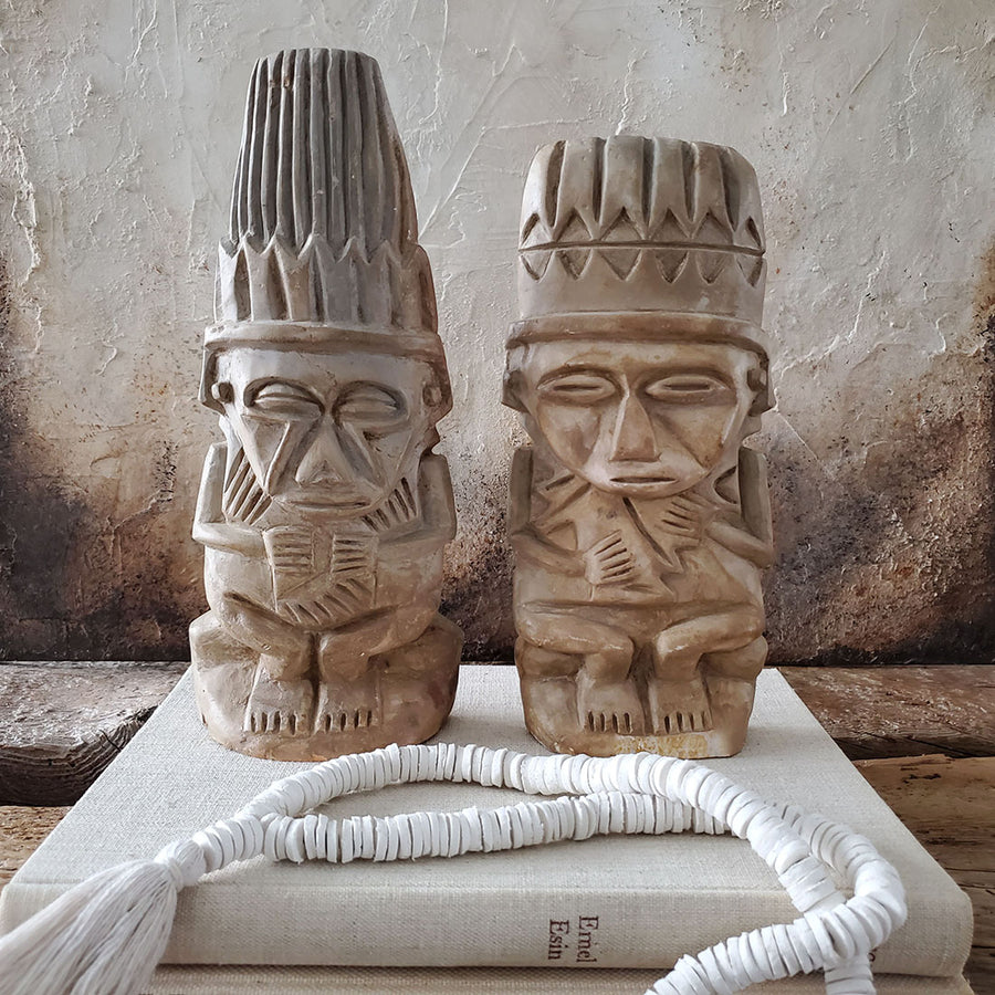 Two Tribal Carved Stone Statuette