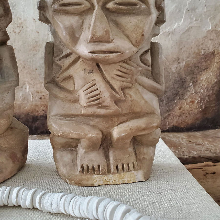 Two Tribal Carved Stone Statuette