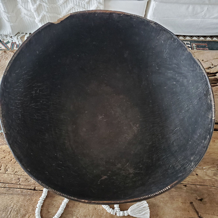 Large Vintage / Antique Wooden African Bowl | 19'' X 10''