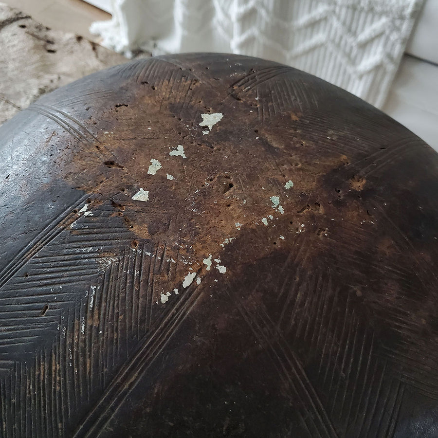 Large Vintage / Antique Wooden African Bowl | 19'' X 10''