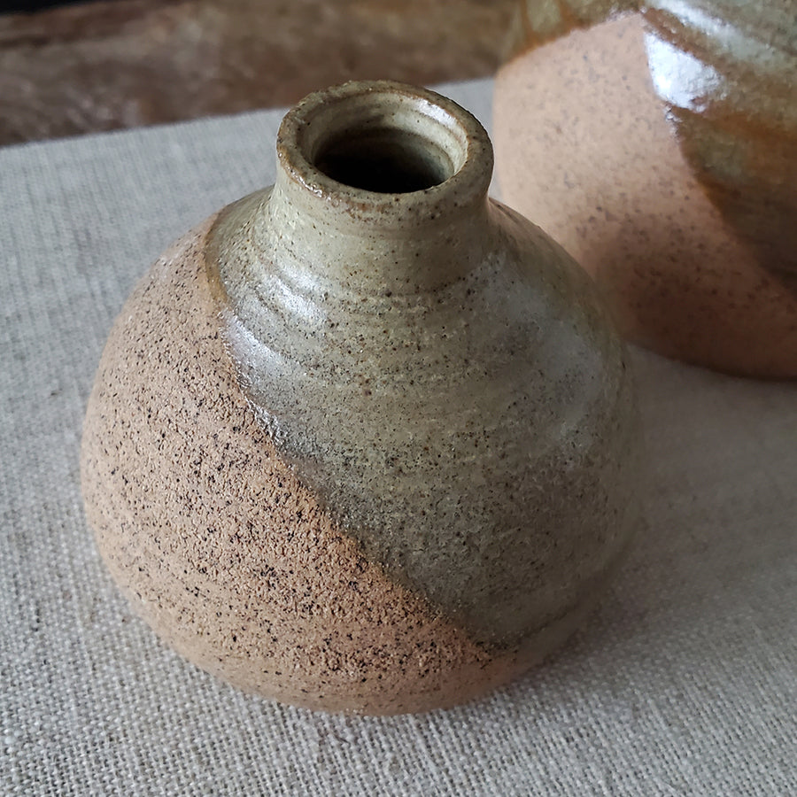 Vintage Duo Mini Pottery Vases | 01