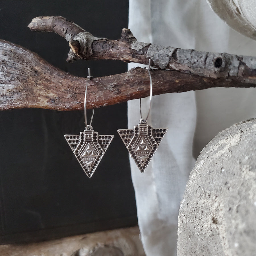 Triangle Moroccan earrings silver
