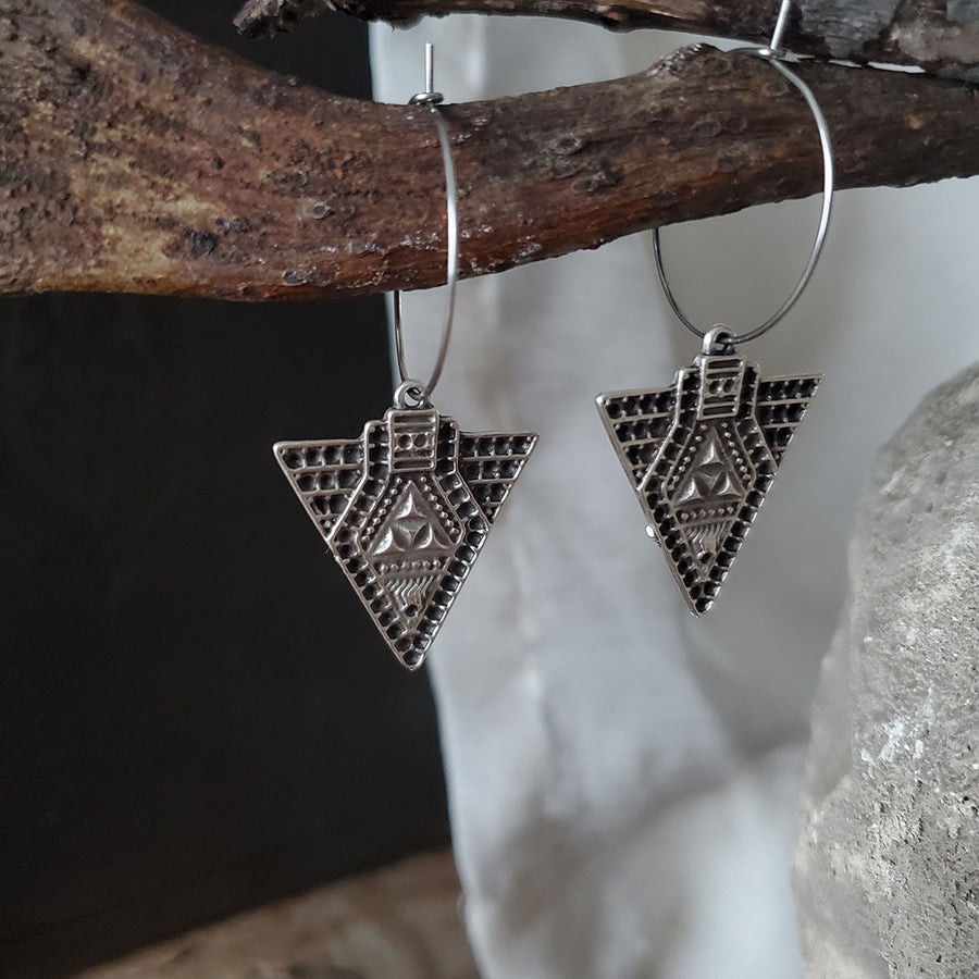 Triangle Moroccan earrings silver