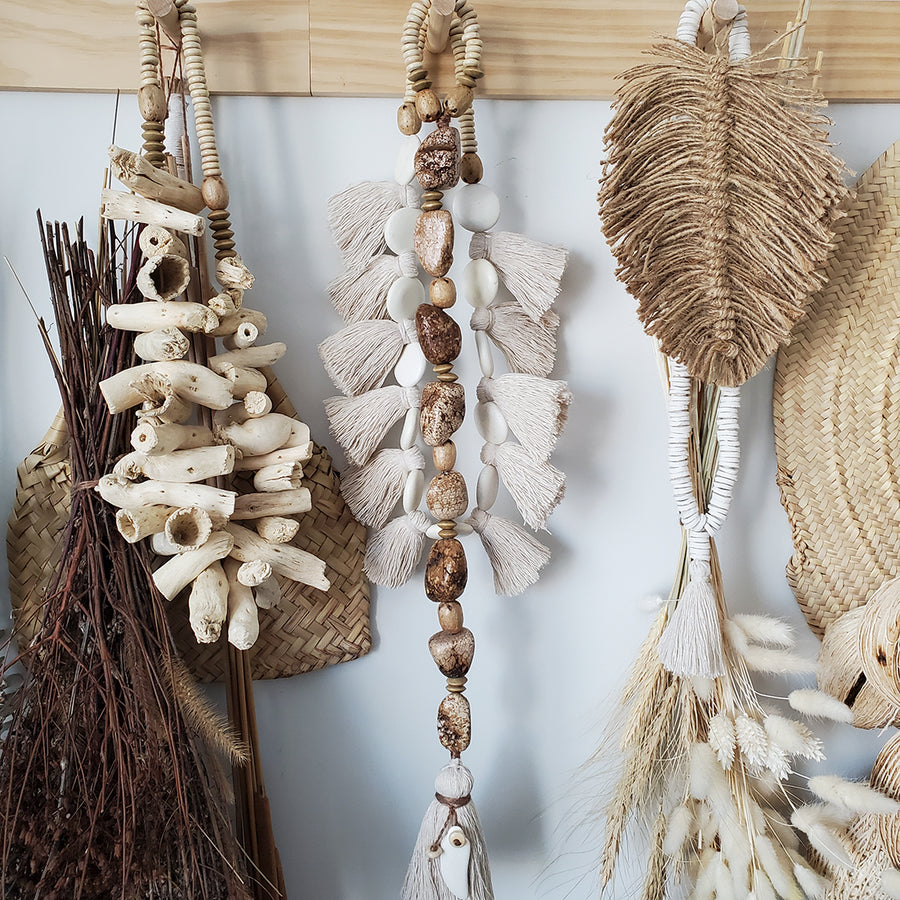 Tassel & Wood Beading Garland