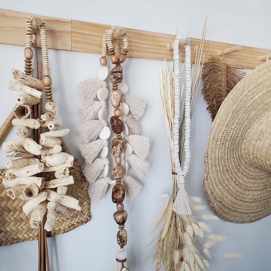 Tassel & Wood Beading Garland