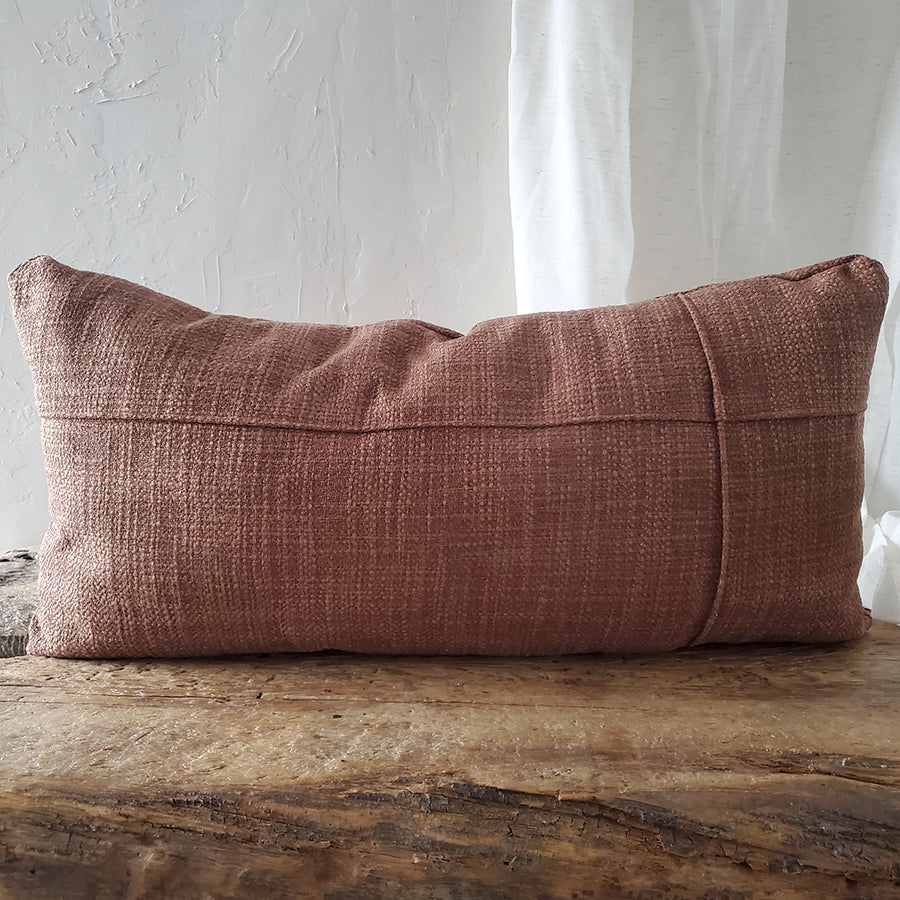 Rust Woven Upholstery Pillow Cover