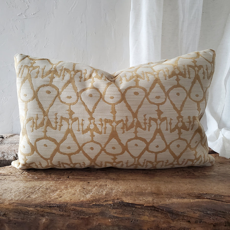 Ivory & Golden Heavy Upholster Pillow Cover